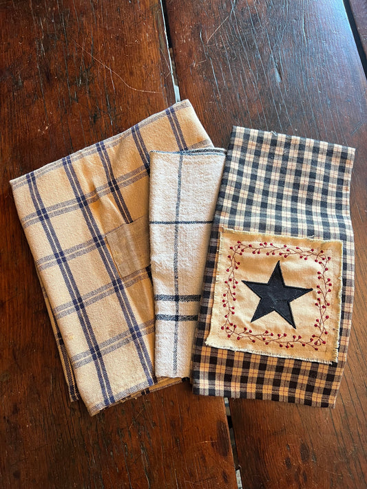 Set of 3 Blue Stripe Towels