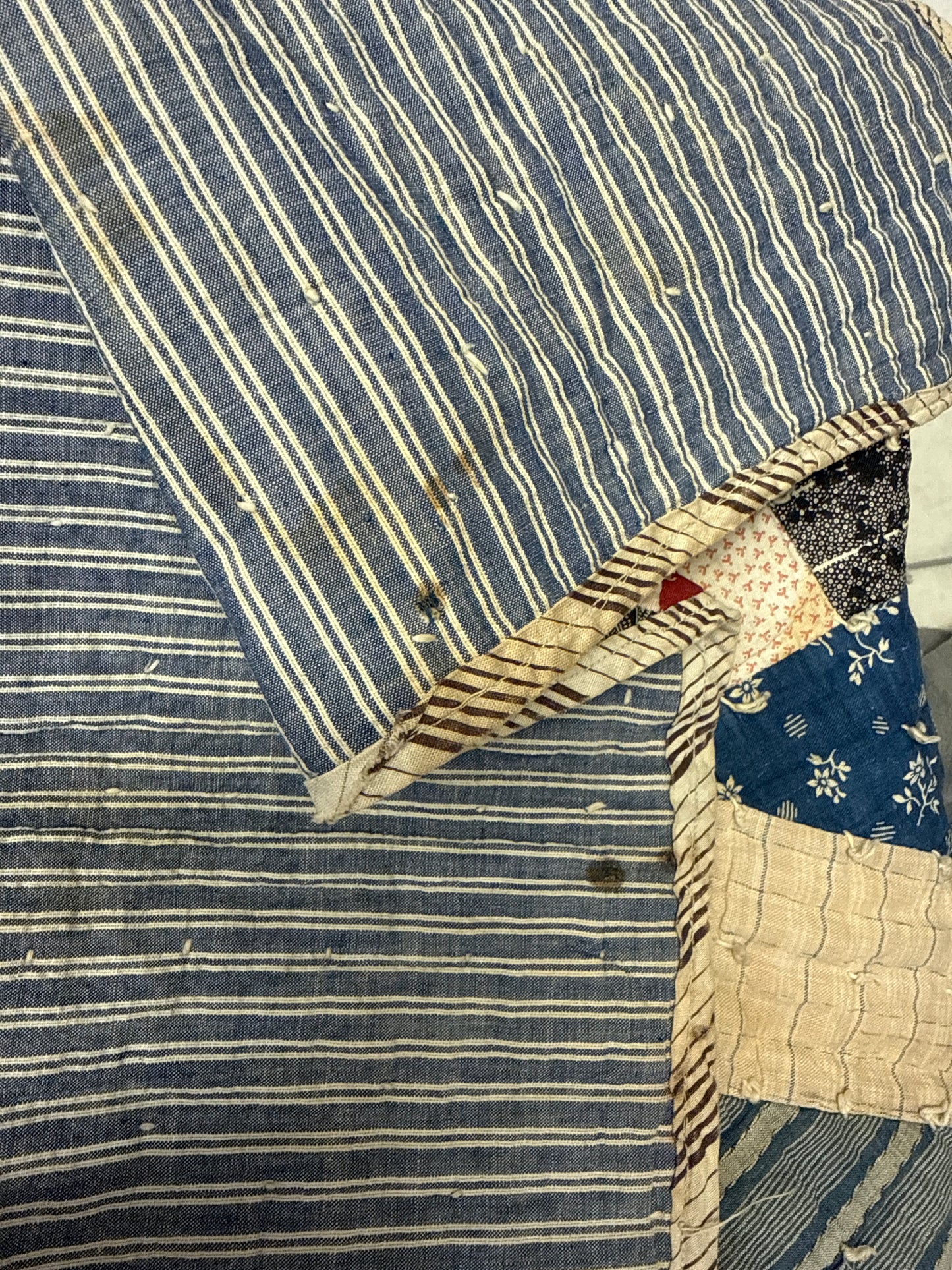 Red, White & Blue Crib Quilt ~ Late 1880s