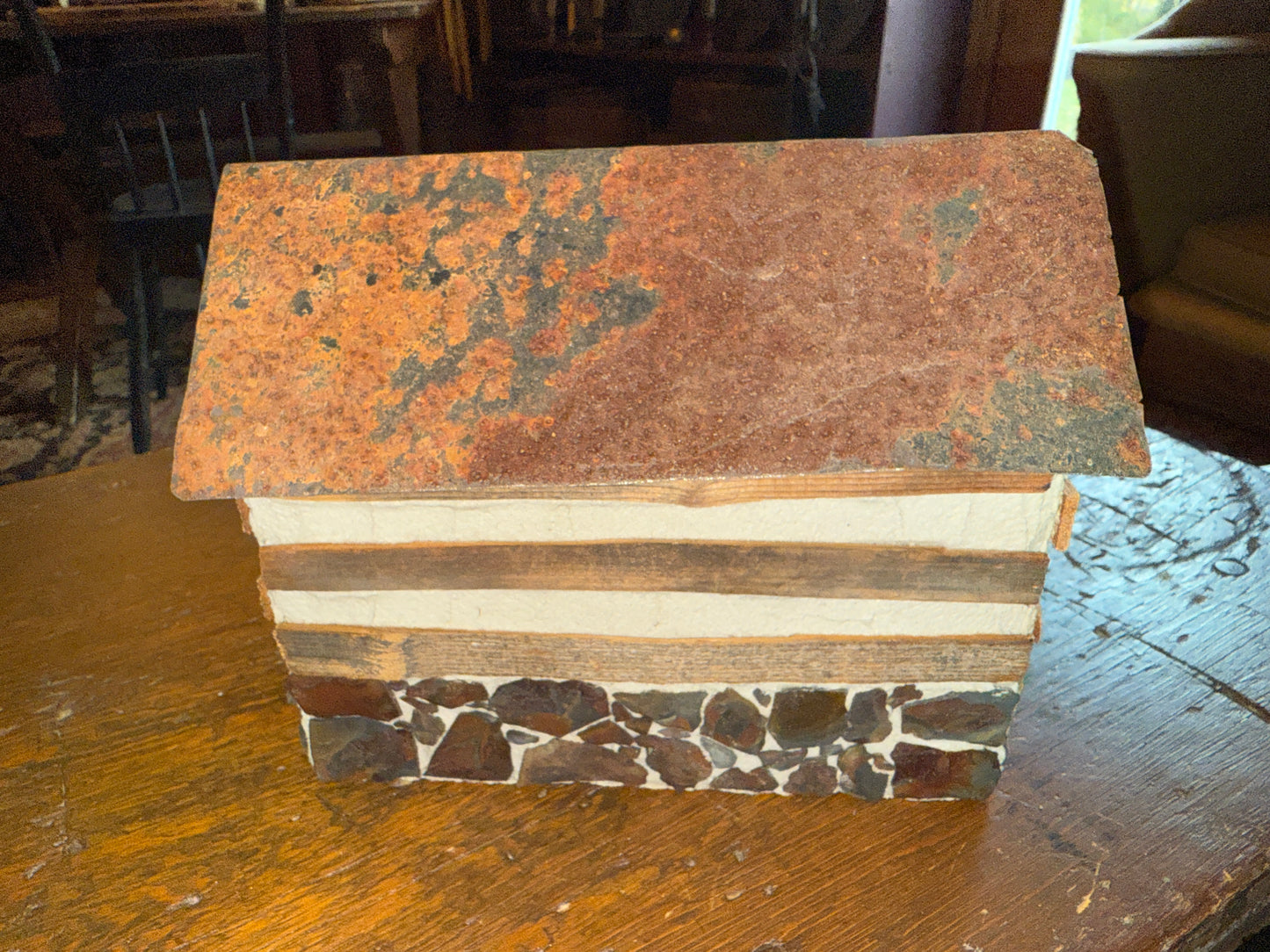 Handcrafted Folk Art Log Cabin