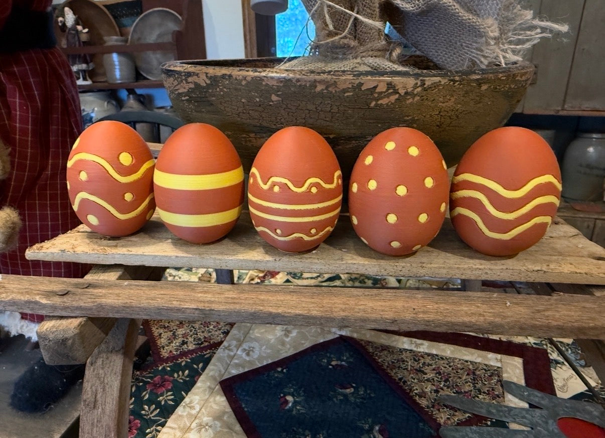 Slip-Decorated Eggs (Set of 5)