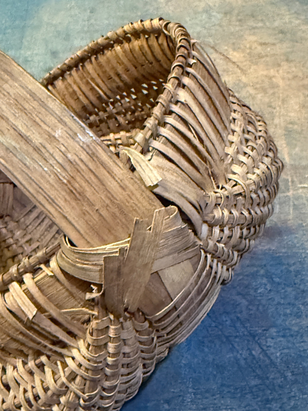 Small Antique Miniature Splint Gathering Basket
