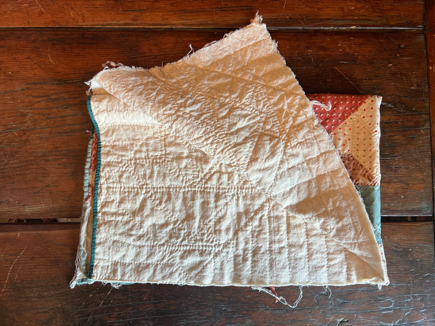 Basket pattern quilt fragment, c. 1860–1885