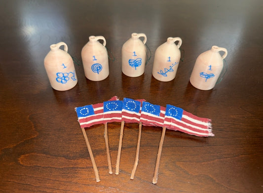 Set of 5 Jug Ornaments with Flags