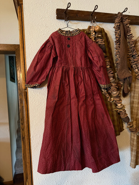 Burgundy Reproduction Prairie Dress