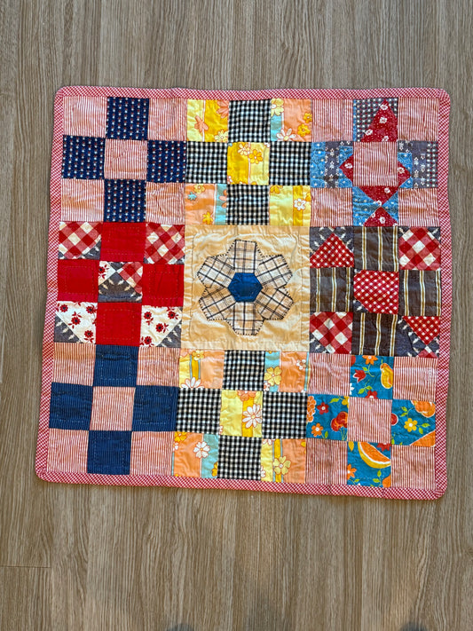 Small Handmade Vintage Quilt Square