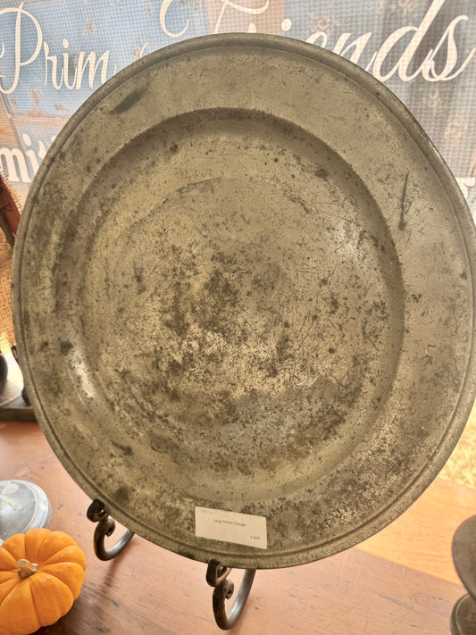 Antique 16-1/2” Pewter Charger
