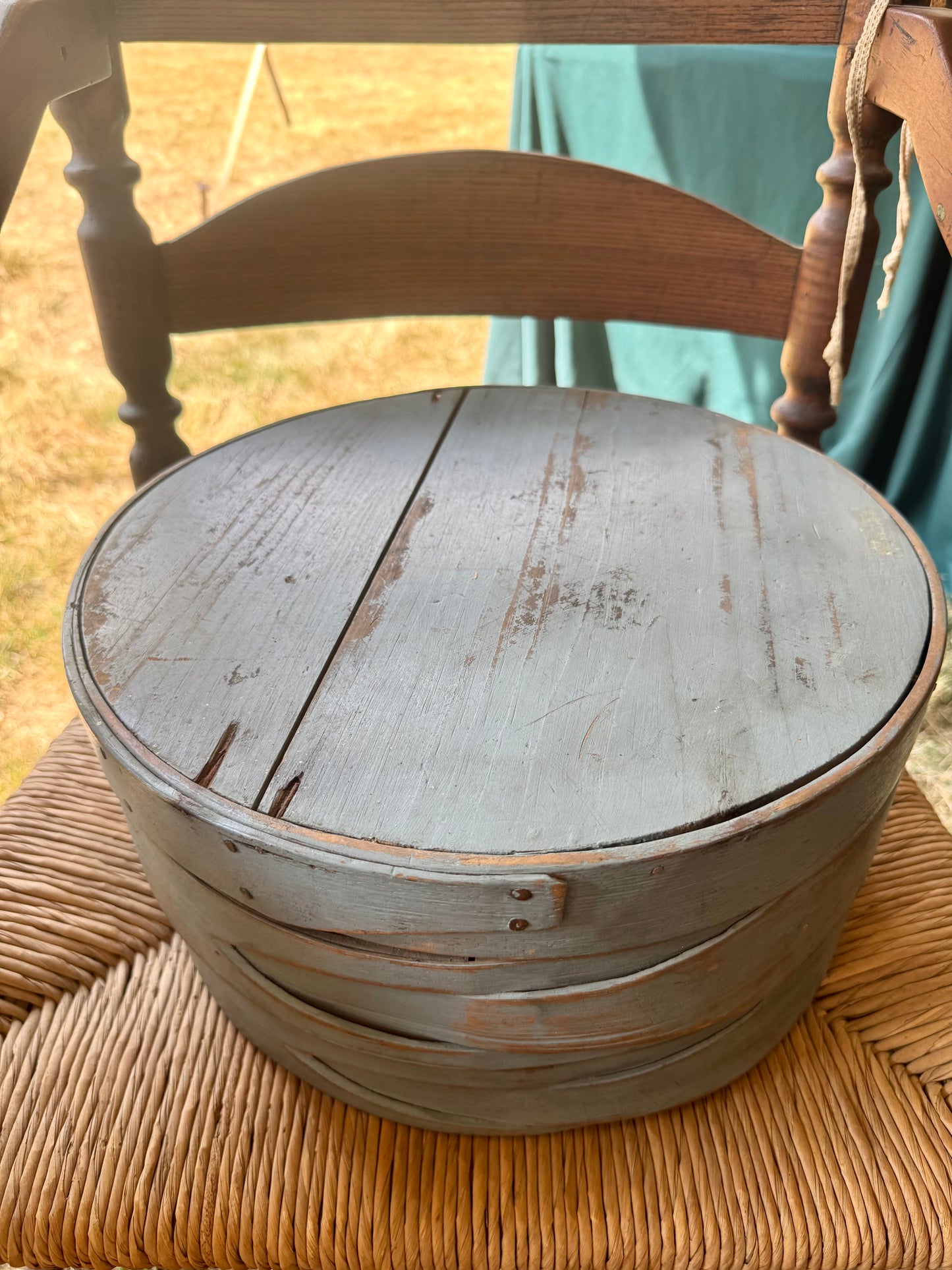 Large Shaker Pantry Box in Original Blue Paint