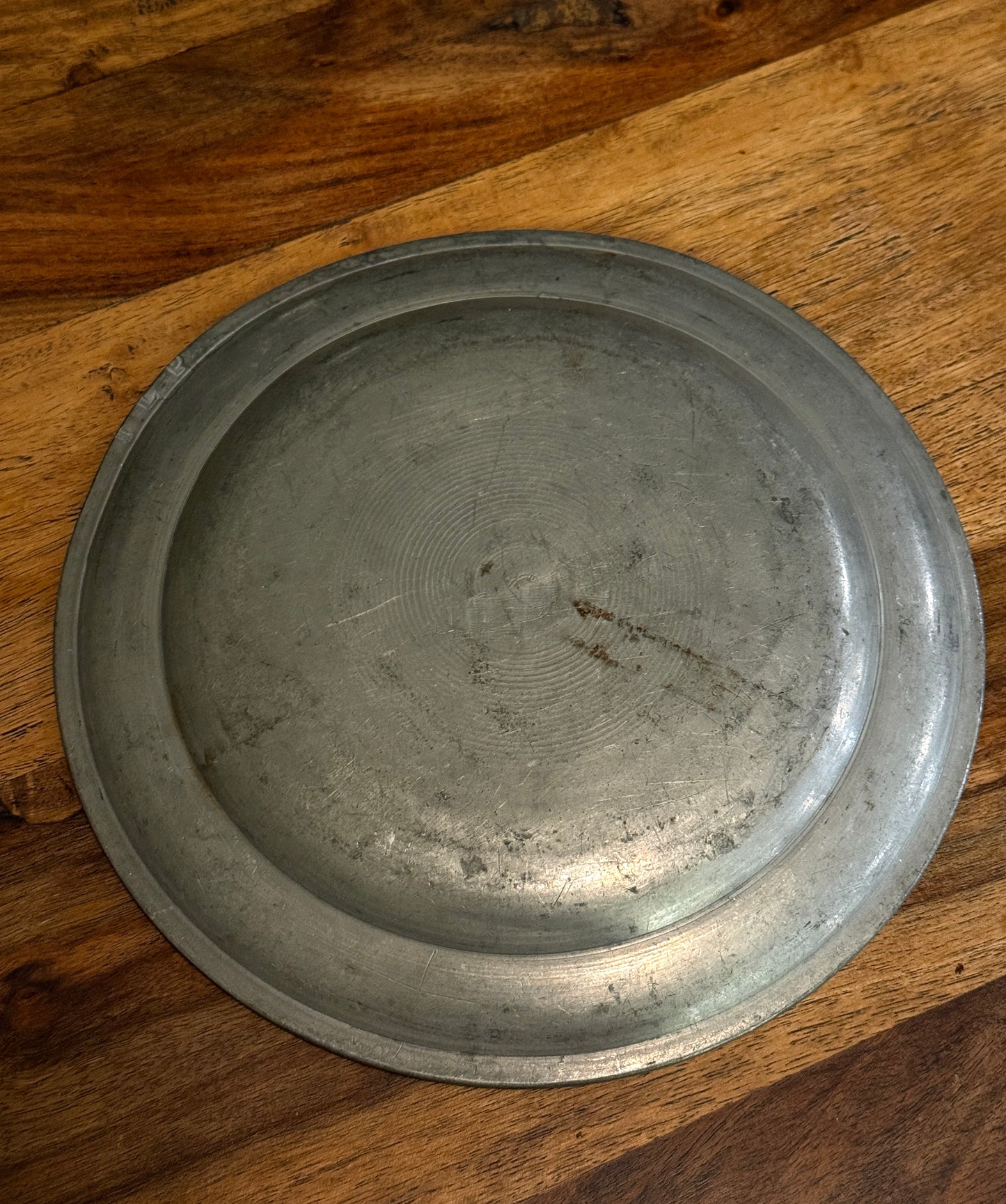 Early 8-3/4” Pewter Plate - (1820-1850)