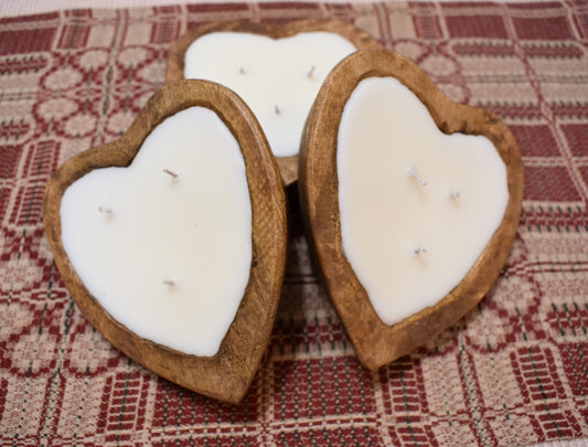 Heart Shaped Dough Bowl 3-Wick Candle