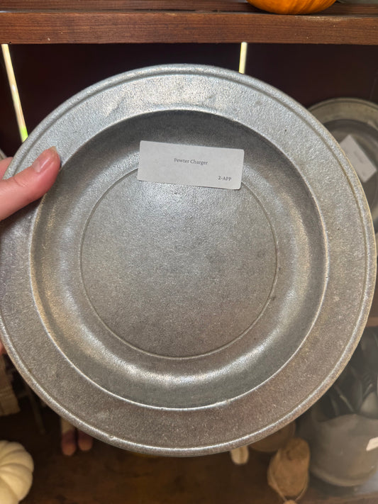 9” Pewter Plate/Charger