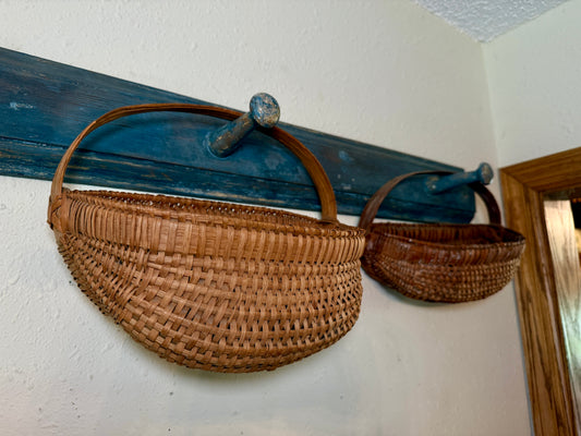 Set of 2 Handwoven Appalachian Splint Wall Baskets