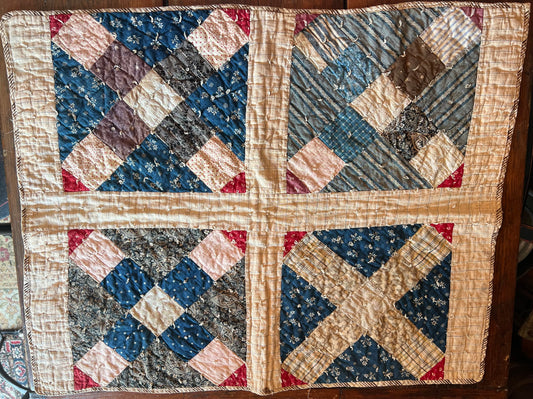Red, White & Blue Crib Quilt ~ Late 1880s