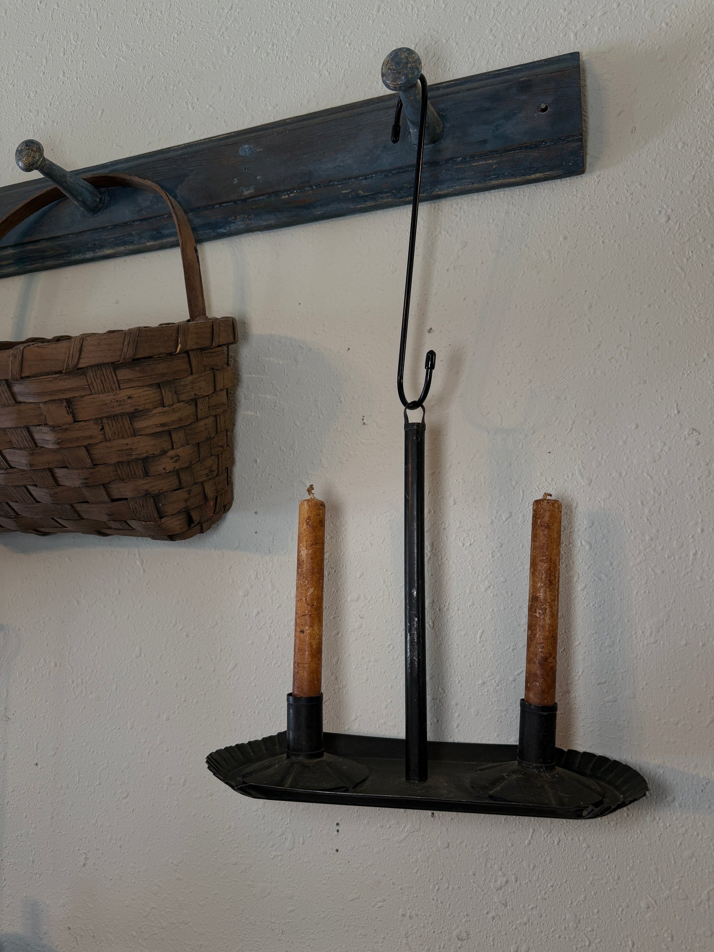 19th Century Double Tin Hanging Wall Sconce