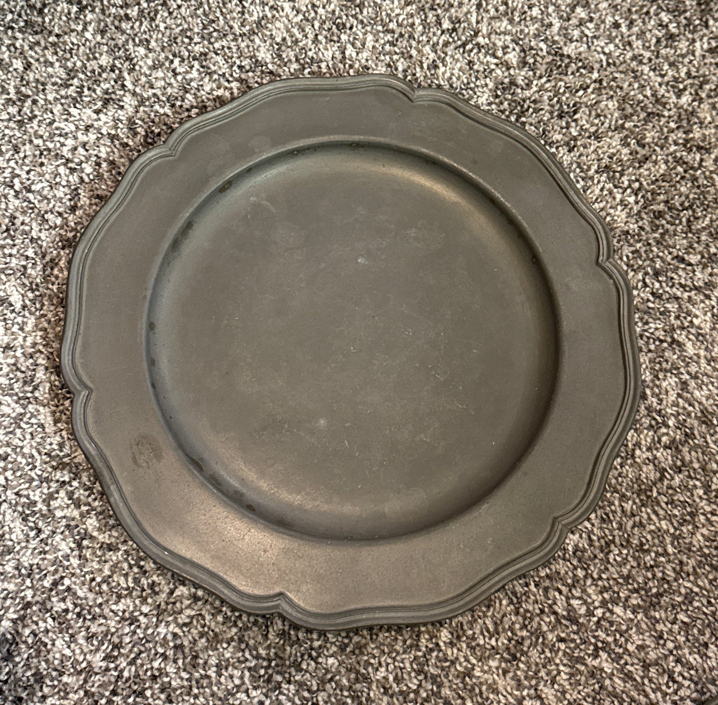 Queen Anne Style Pewter Plate (11”) (mid-1900s)