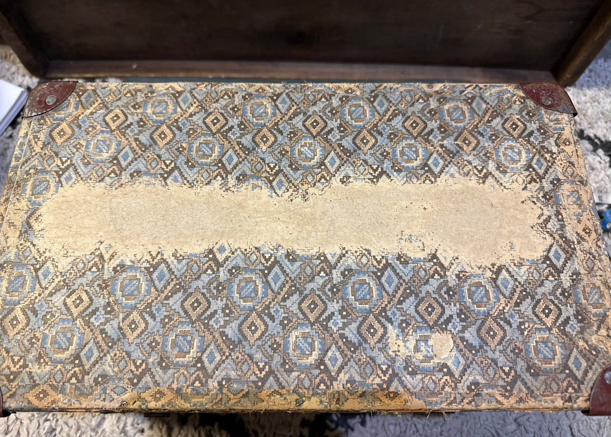 Antique Wallpaper-Covered Box