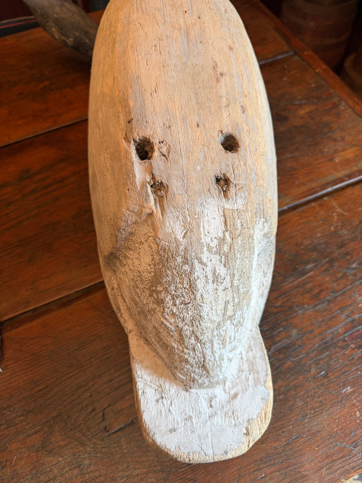 Large Antique Goose Decoy ~ 20” long (28” long with head extended)