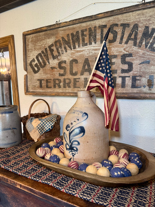 Set of 12 Americana Miniature Rag Balls