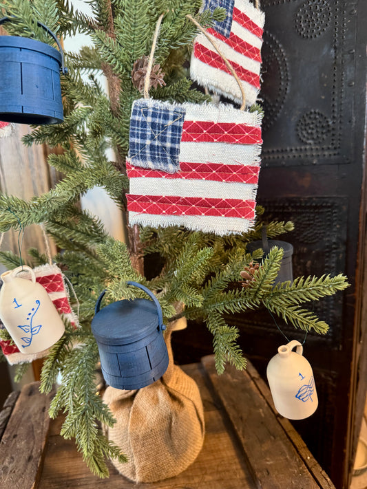 Fabric Flag Ornaments (Set of 5)