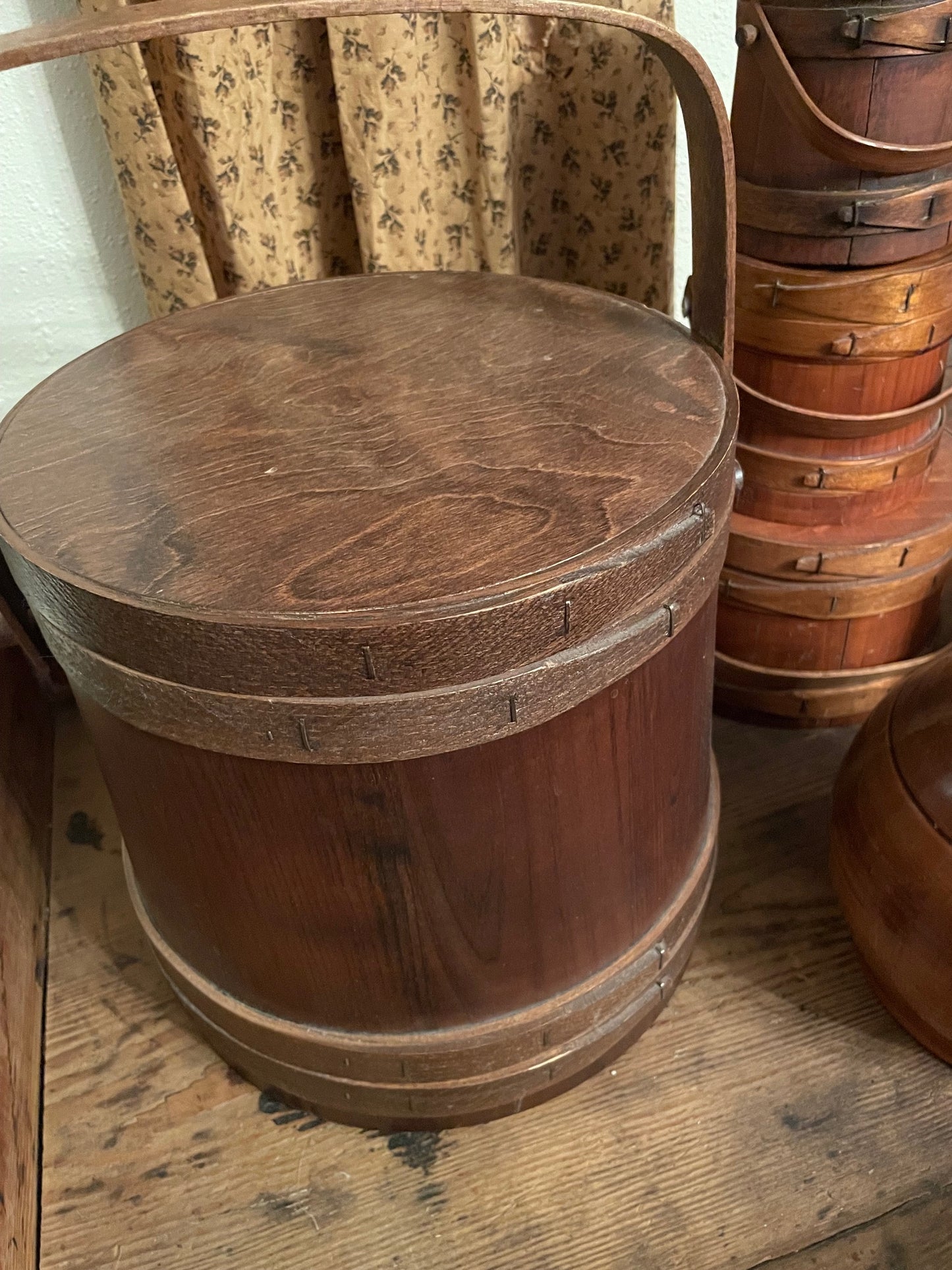 Firkin / Sugar Bucket - Large, Dark Wood