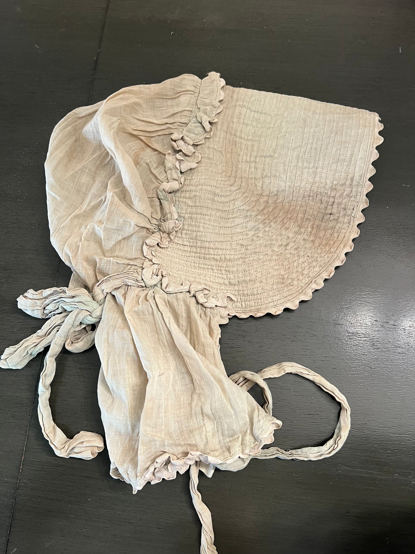 Antique Pale Green Quilted Sunbonnet