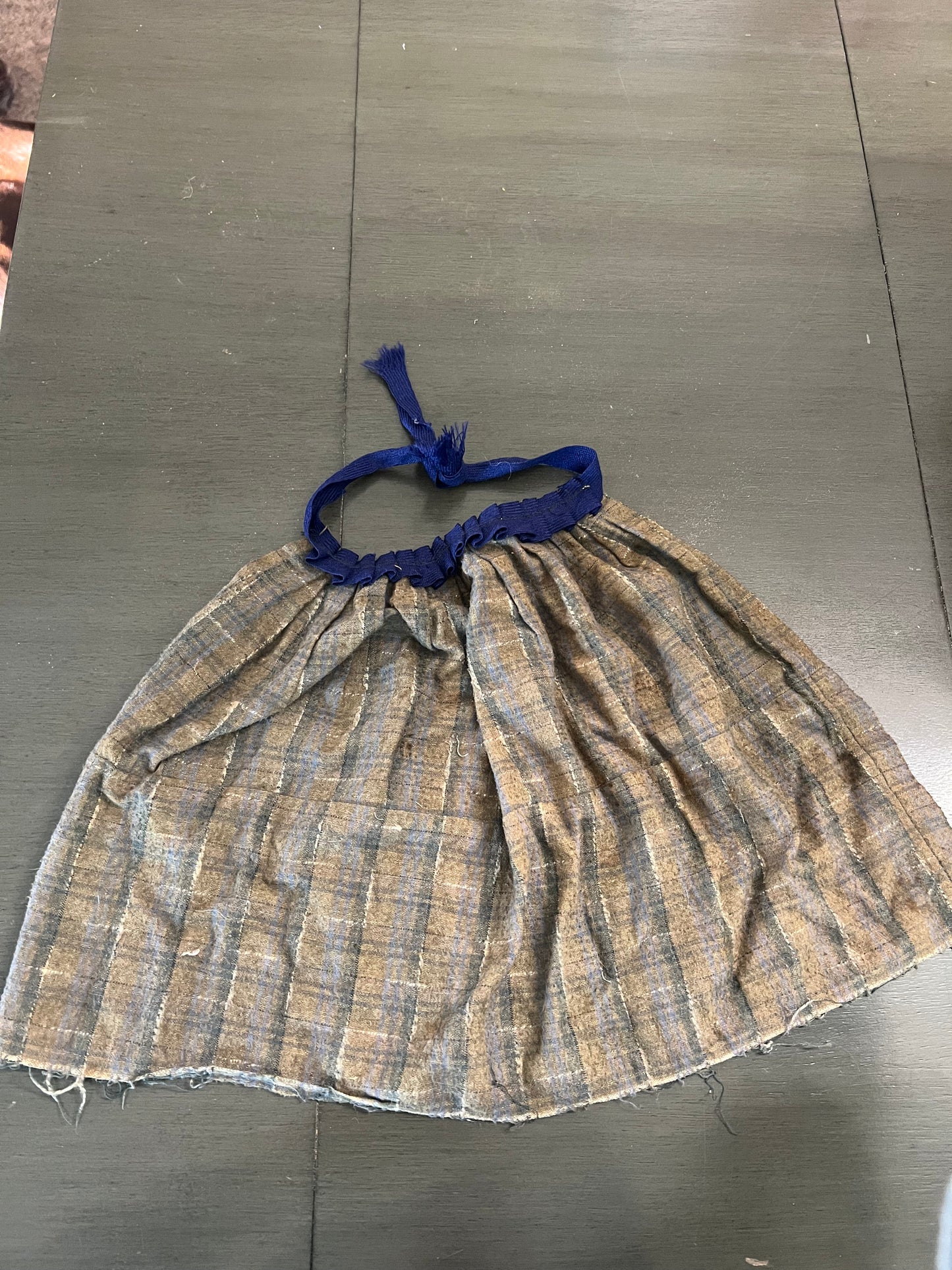 Green Homespun Check Skirt
