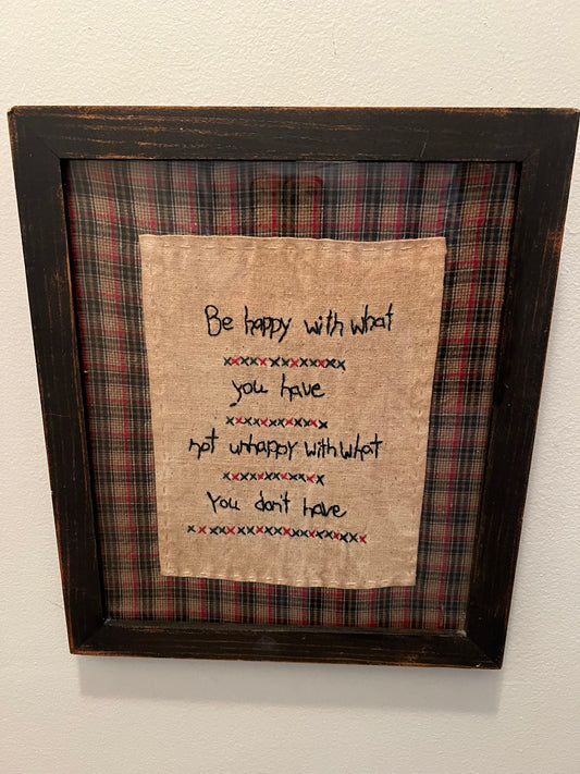 "Be Happy" Framed Sampler