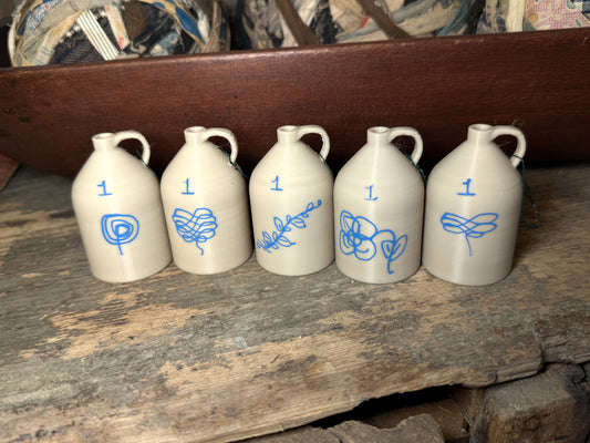 Set of 5 Faux Stoneware Jug Ornaments