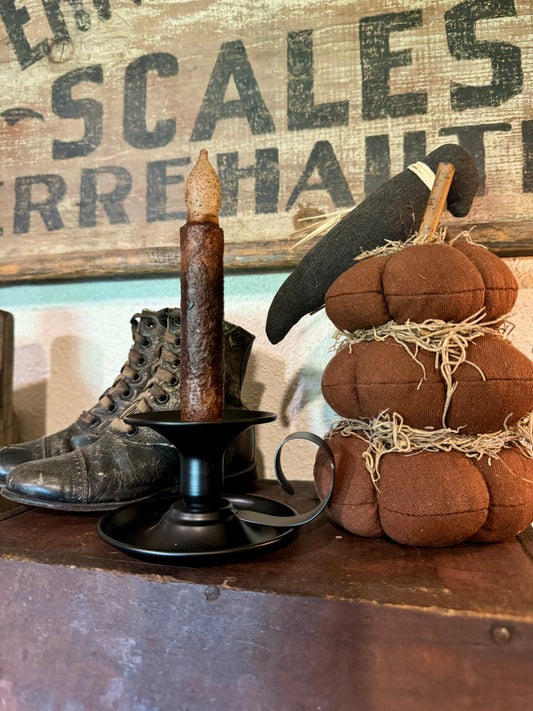 Colonial Candle Holder with Primitive Candle