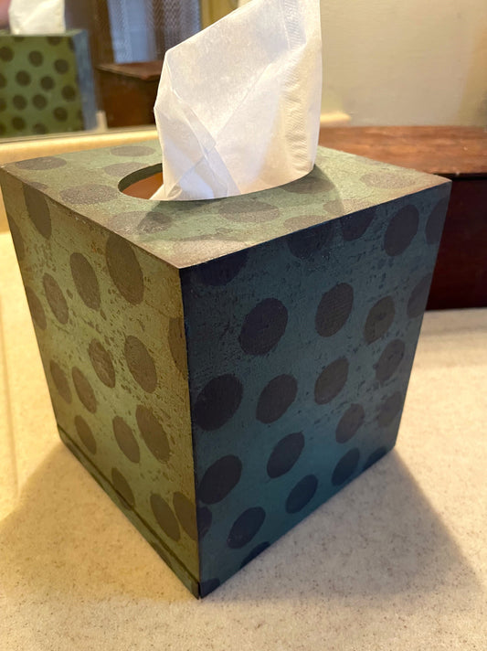 Green Dotted Tissue Box