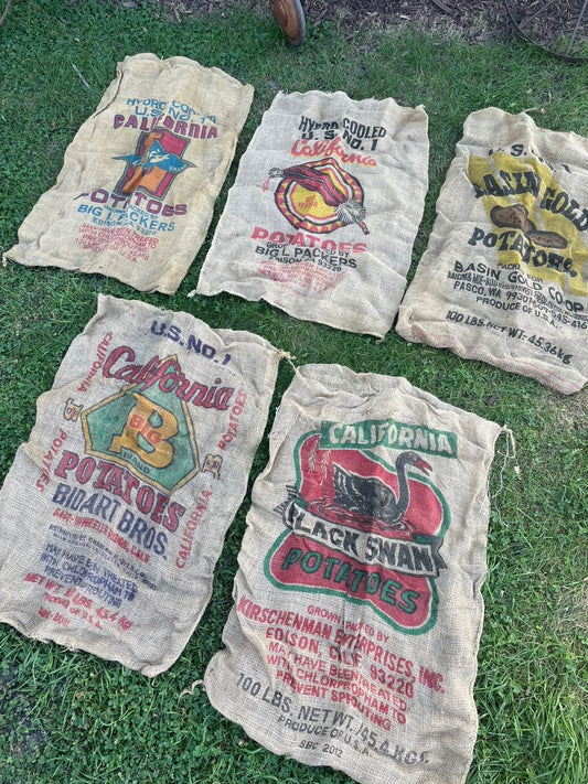 Set of 5 Potato Sacks / Gunny Sacks