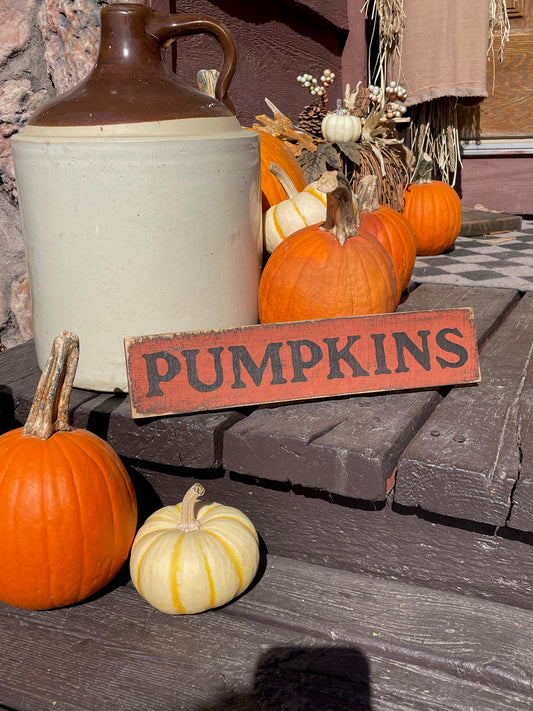 'Pumpkins' Sign