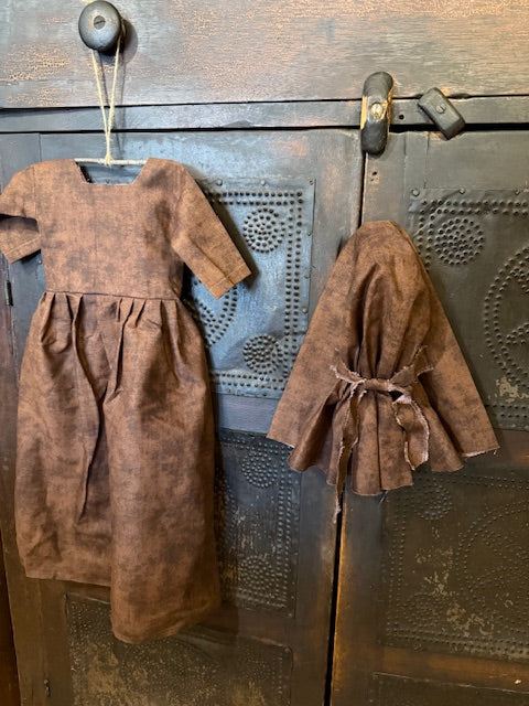 Prairie Dress and Bonnet - Brown