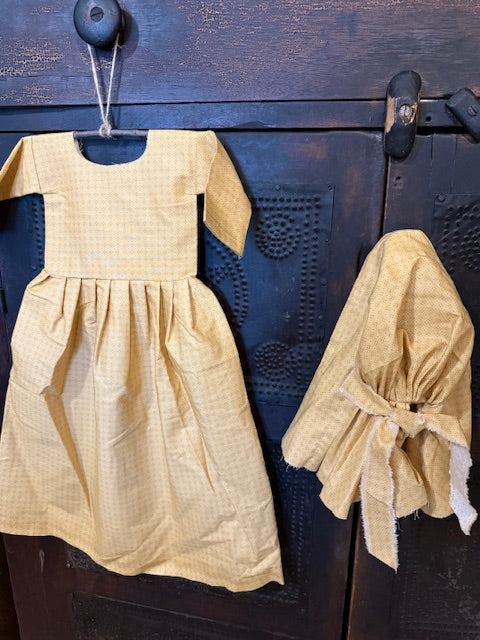 Prairie Dress and Bonnet - Mustard