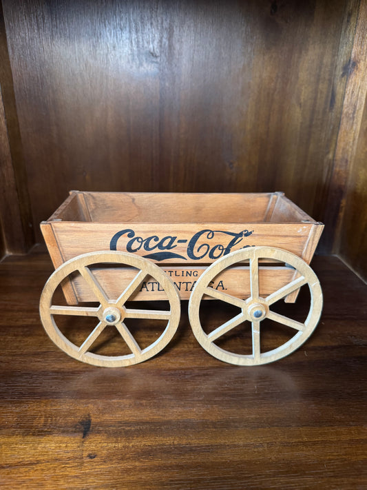 Vintage-Style Coca-Cola Wooden Wagon Cart
