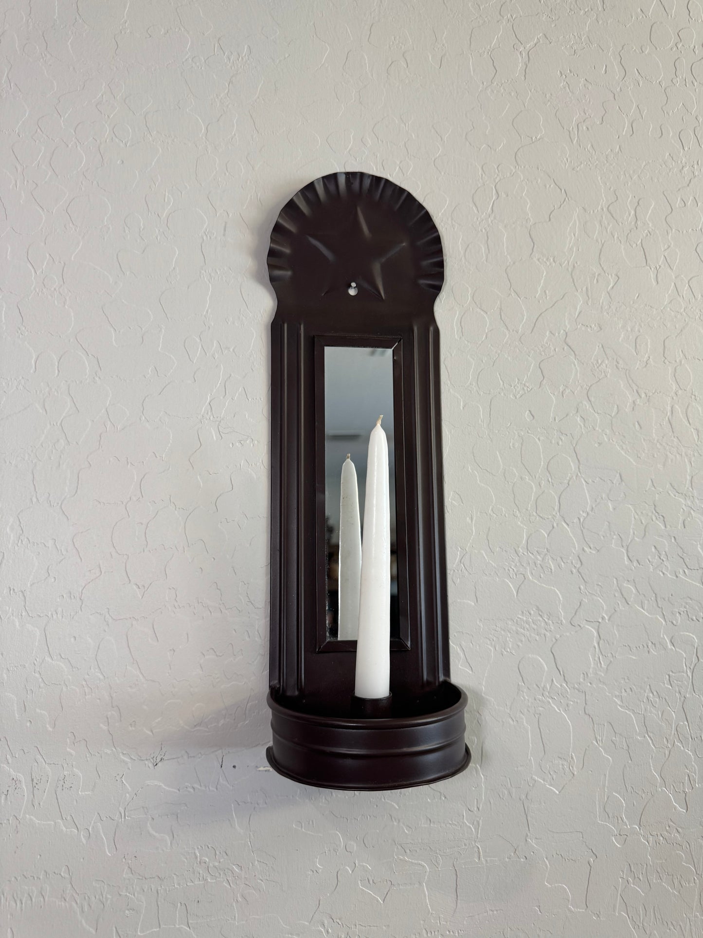 Colonial Style Wall Candle Sconce with Mirror