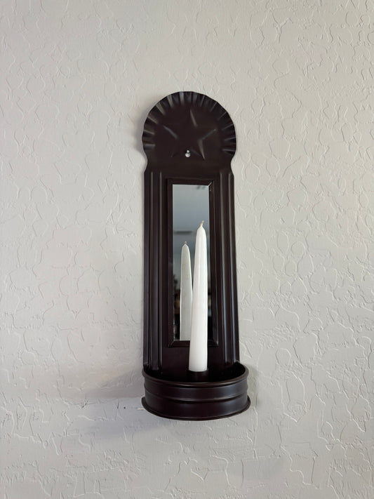 Colonial Style Wall Candle Sconce with Mirror