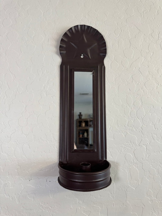 Colonial Style Wall Candle Sconce with Mirror