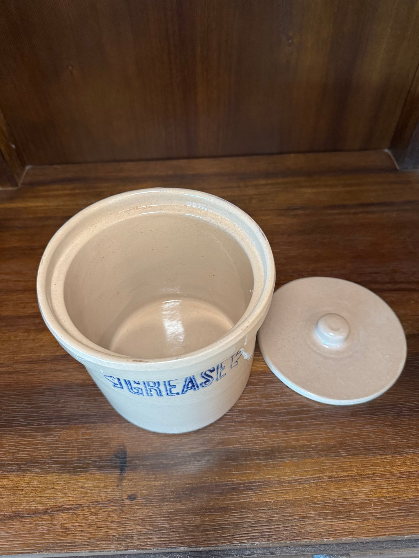 Stoneware Grease Crock with Lid