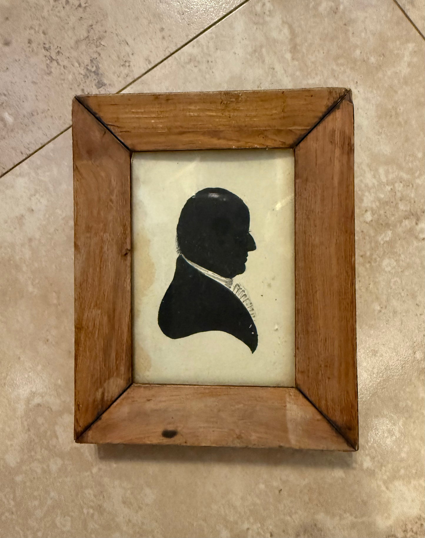 Small Early Silhouette in Pine Frame