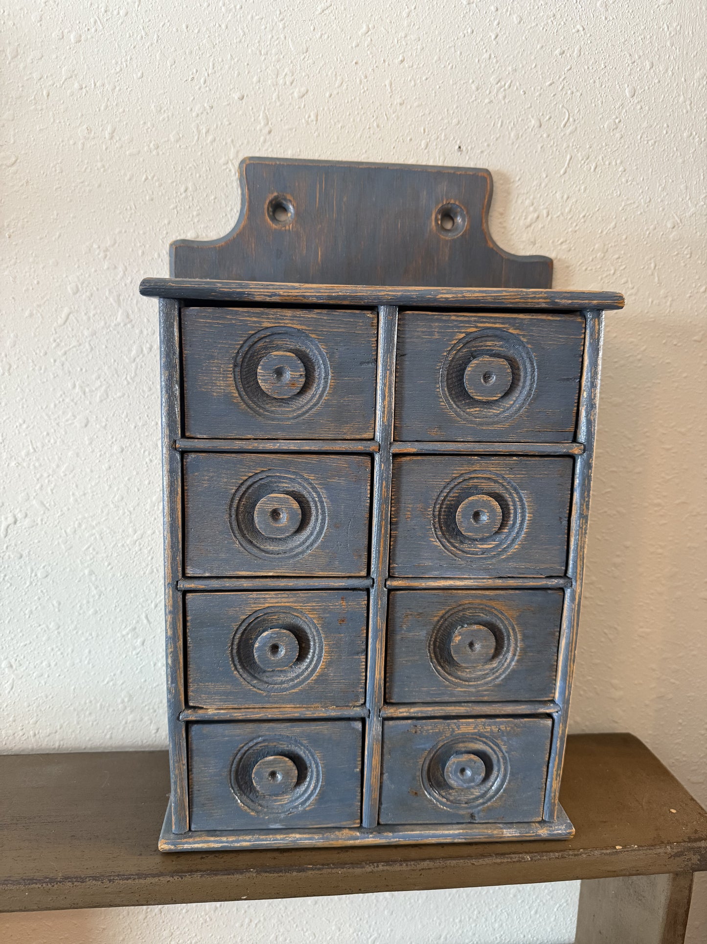 19th Century Blue Painted Spice Cabinet