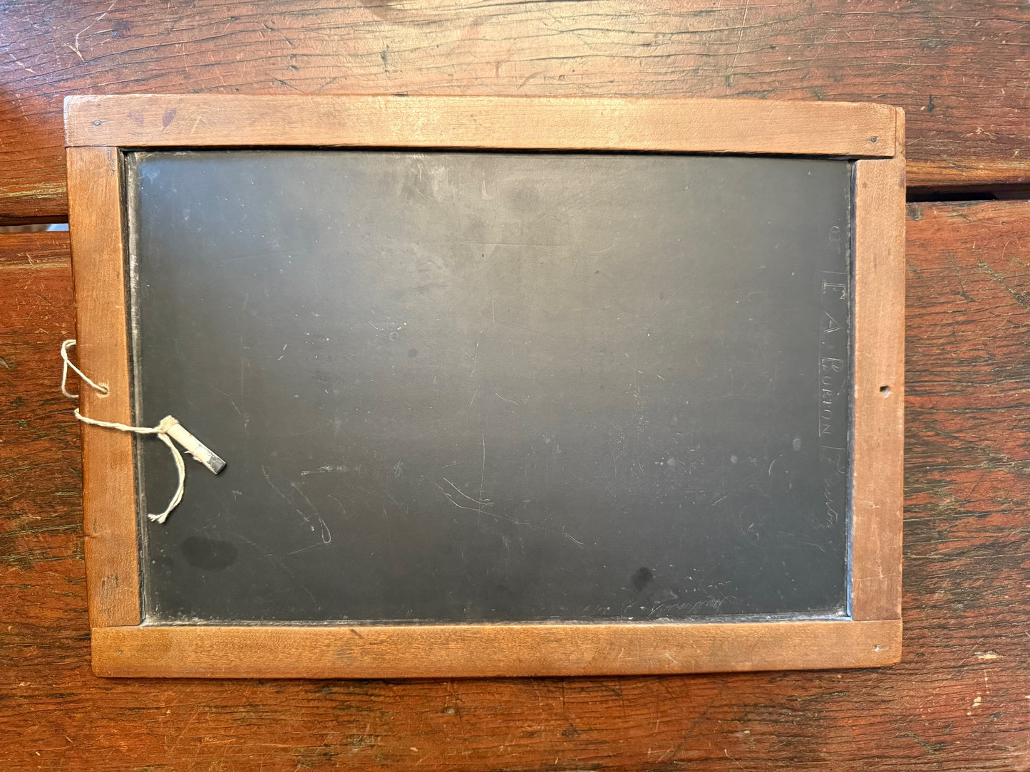 Antique 2-sided School Slate Chalkboard with Engraved name and date