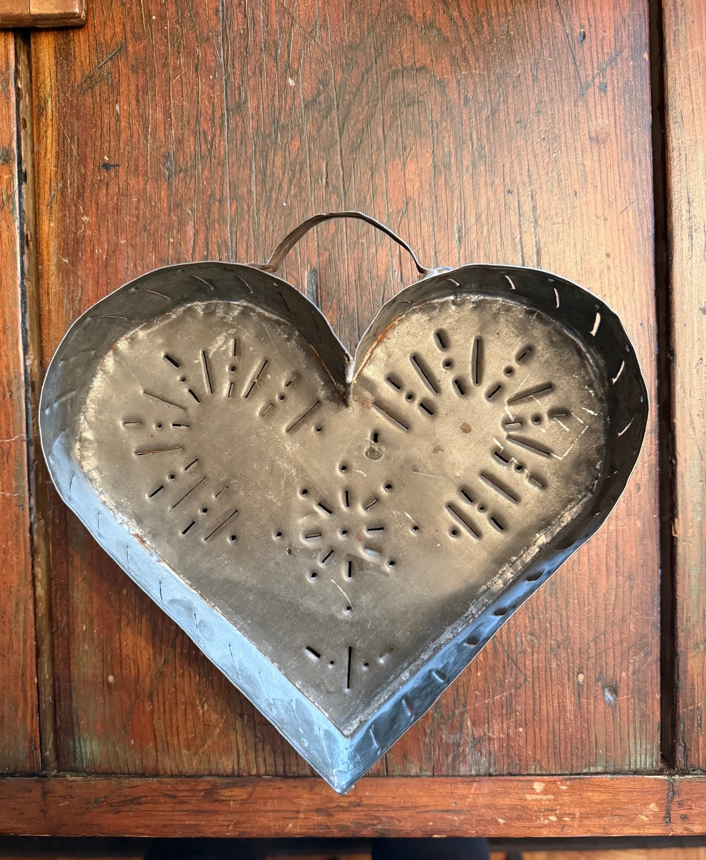 Very Rare Antique Punched Tin Cheese Mold