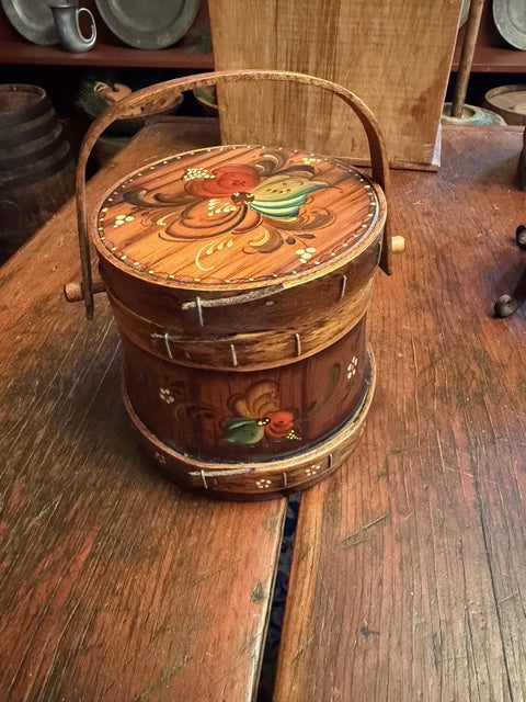 Folk Art Hand Painted Firkin