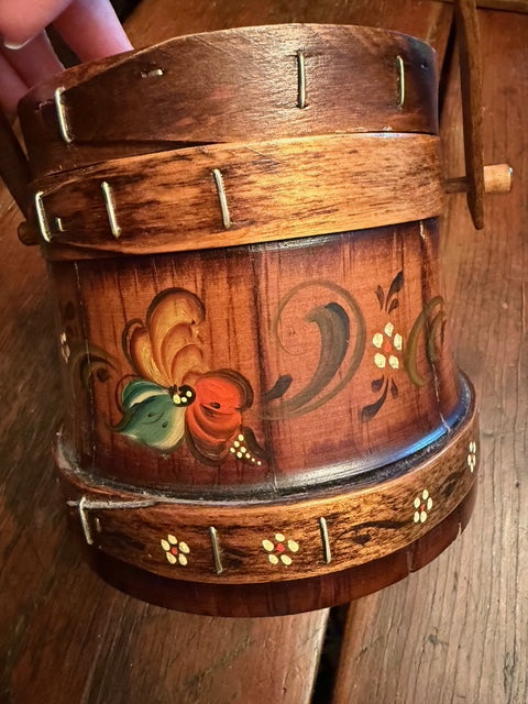 Folk Art Hand Painted Firkin