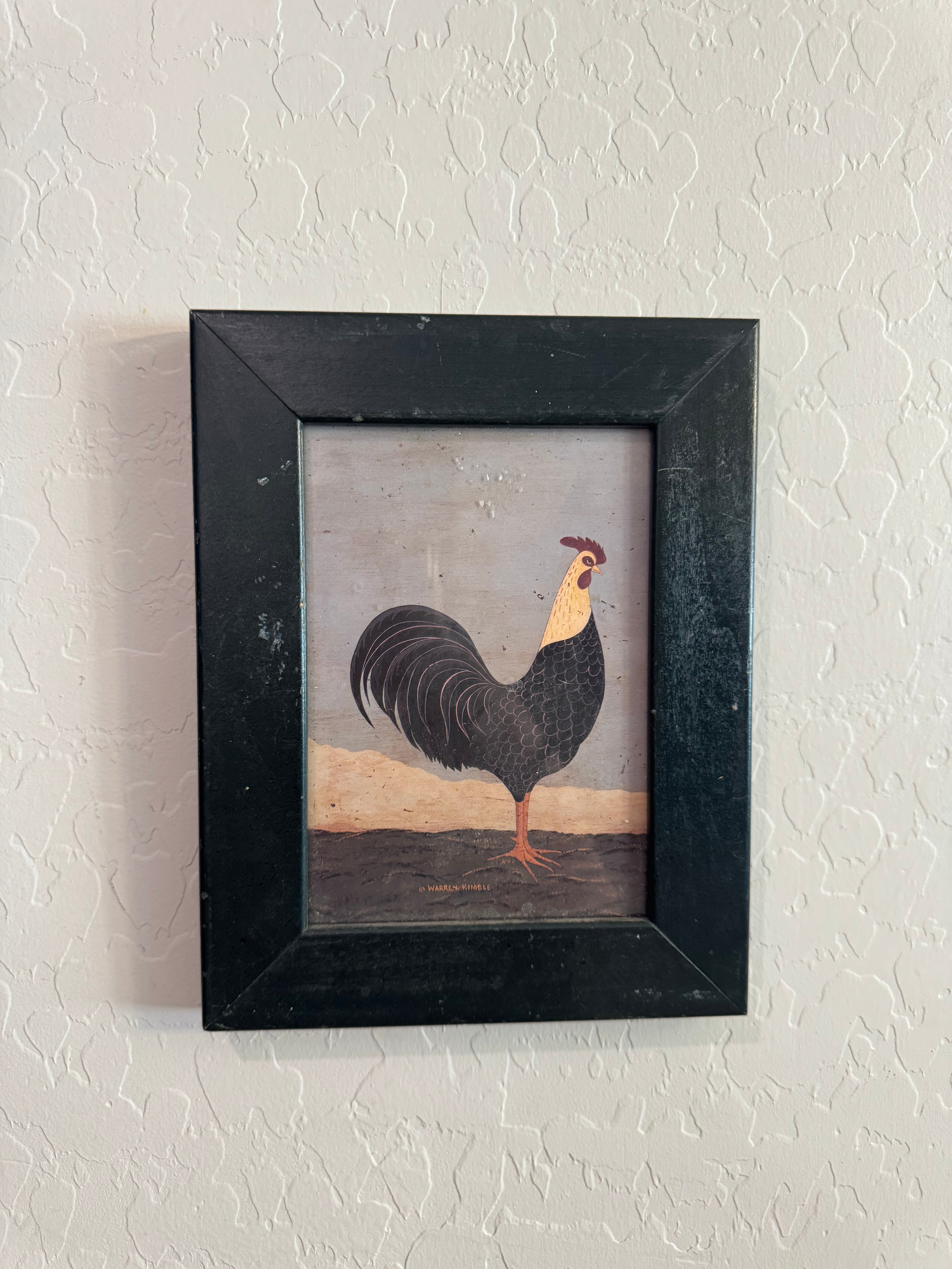 Framed Farmhouse Style Rooster Print - by Warren Kimble – A Primitive Place