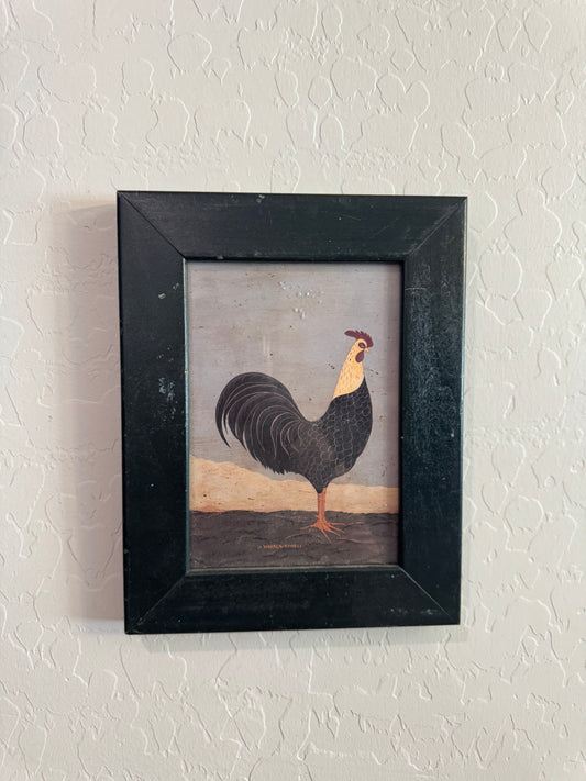Framed Farmhouse Style Rooster Print - by Warren Kimble