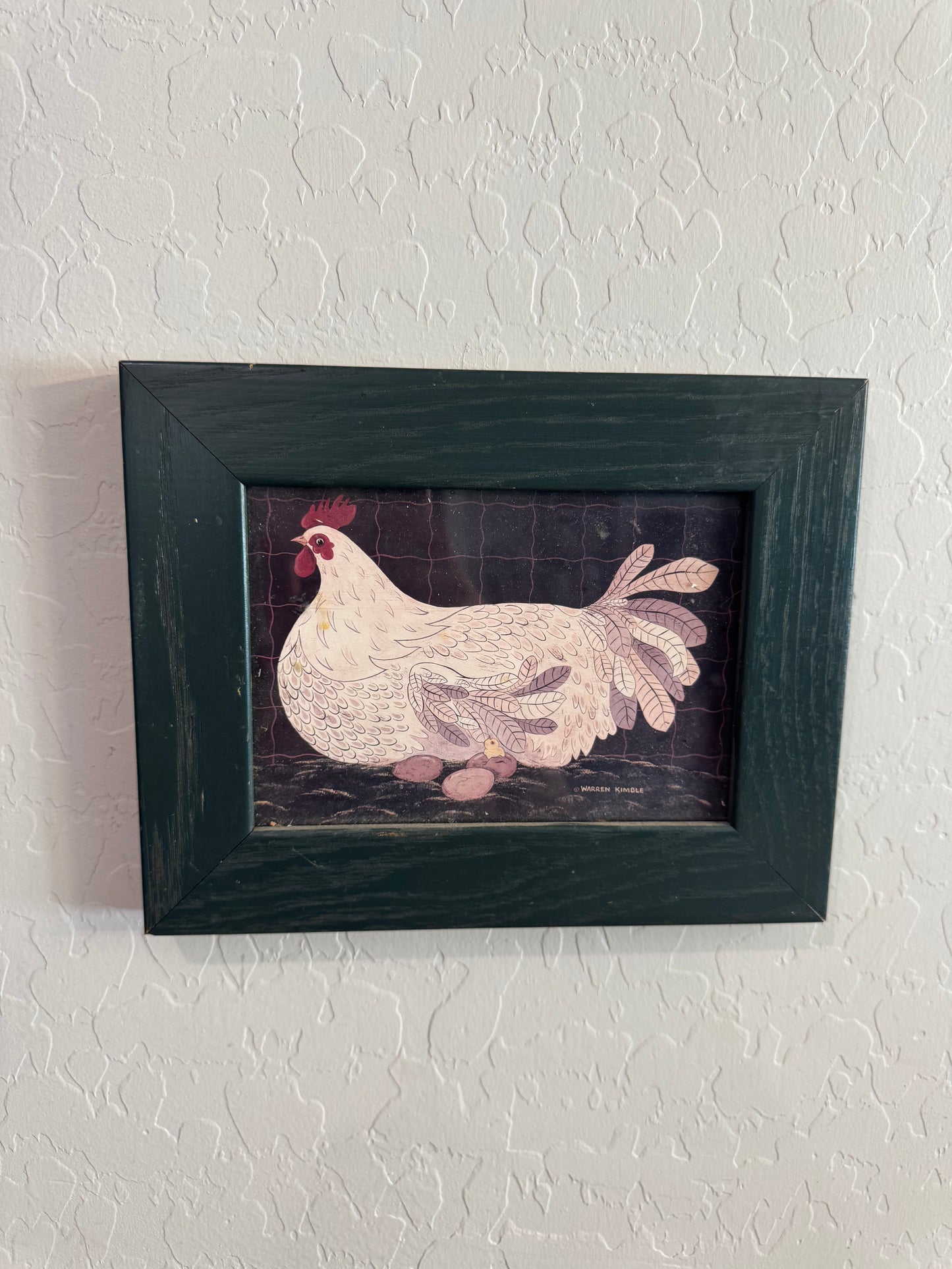 Framed Farmhouse Style Hen Print - by Warren Kimble