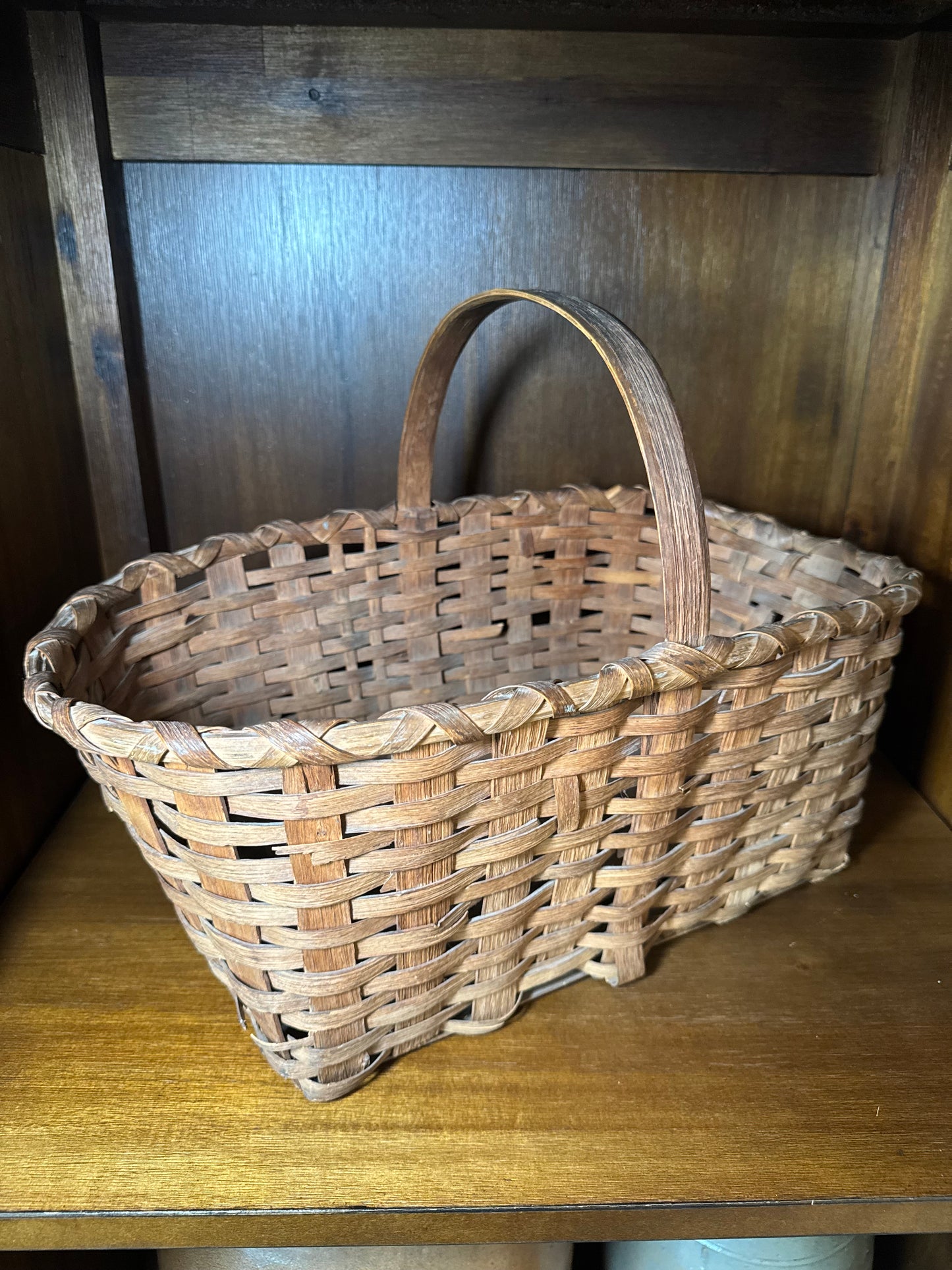 Large Antique Handwoven Gathering Basket