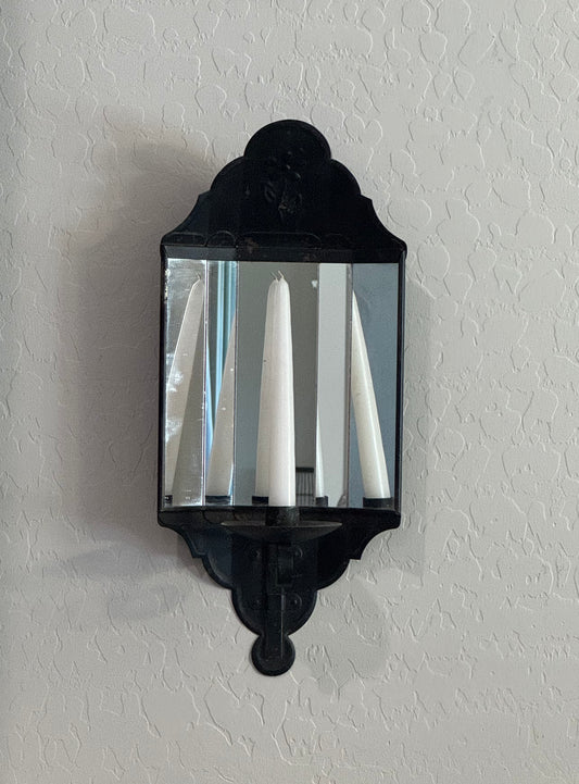Reproduction Mirrored Wall Sconce Candle Holder