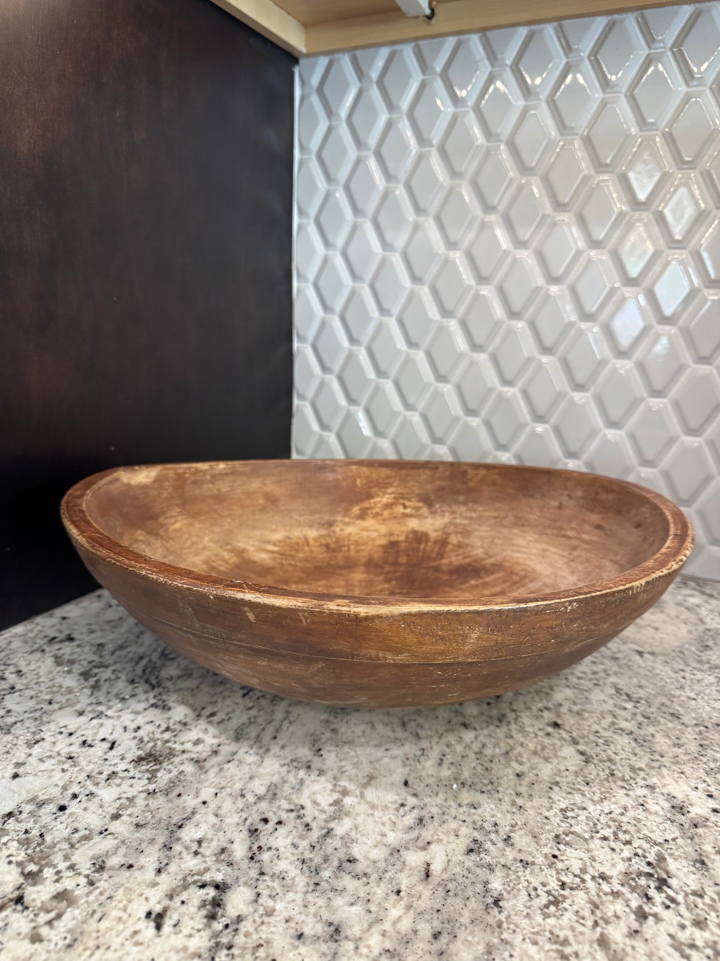 Early 15" Wooden Dough Bowl